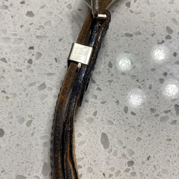 Dakota Embossed belt Sz 26 black w concha’s silvertone removable buckle western - Picture 9 of 9